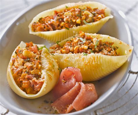 Conchiglionis farcis au jambon cru Recette