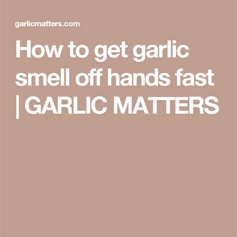 We did not find results for: How to get garlic smell off hands fast | Smelling, Garlic ...