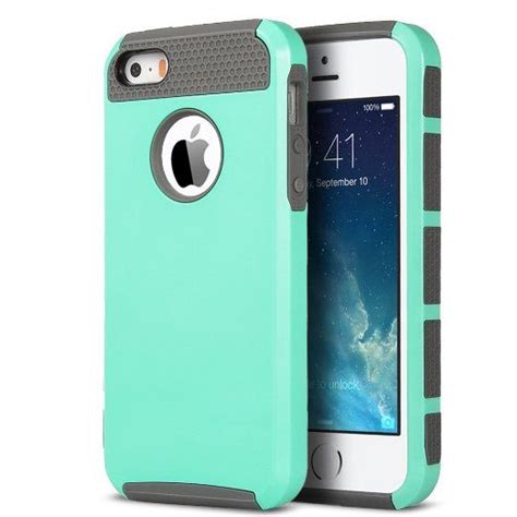 An Iphone Case That Is Green And Has Grey Trim On The Side With A