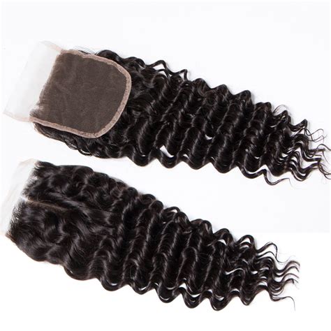 Deep Wave Lace Closure Human Hair Transparent Lace Front Closure With