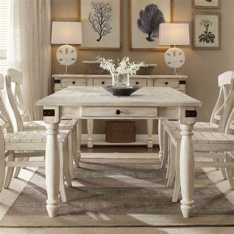 Regan Wood Rectangular Dining Table In Farmhouse White Rectangle