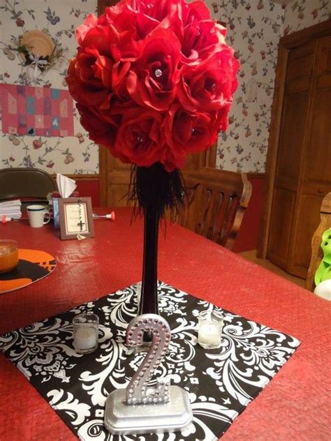 See more ideas about white centerpiece, black and white centerpieces, centerpieces. Centerpiece: wedding black red silver | Red wedding decorations, Red wedding, Wedding centerpieces