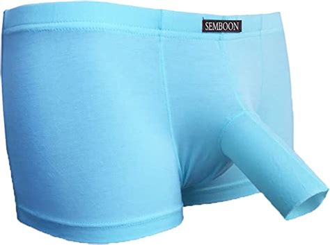 Semboon Mens Long Bulge Open Penis Sheath Boxer Briefs Underwear