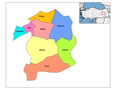Bingöl ilinde toplam 8 ilçe bulunmaktadır. Bingöl Haritası ve Bingöl Uydu Görüntüleri