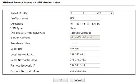 There are 3 main sections in the tunnel management menu you can define how to setup the tunnel.note: What is VPN Matcher and how to use it | DrayTek