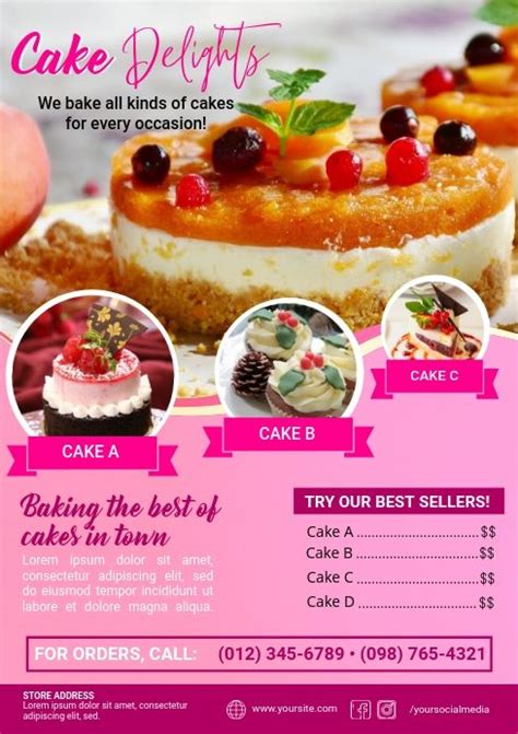 620 Cake Customizable Design Templates Postermywall Food Poster