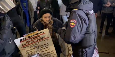 Elderly Russian Activist Arrested For Protesting Ukraine Invasion