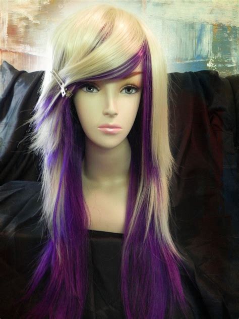 But how to get it properly and maintain this color? This platinum blonde hair with purple highlights serves as ...