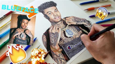 8 Hours Blueface Drawing Using Ballpoint Pens Youtube