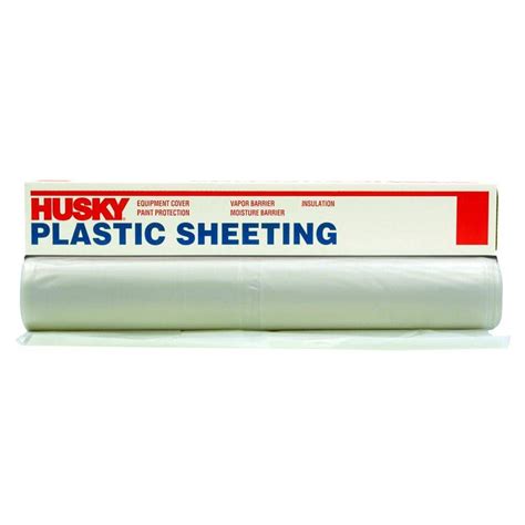 Husky Ft X Ft Clear Mil Plastic Sheeting Cf C The Home