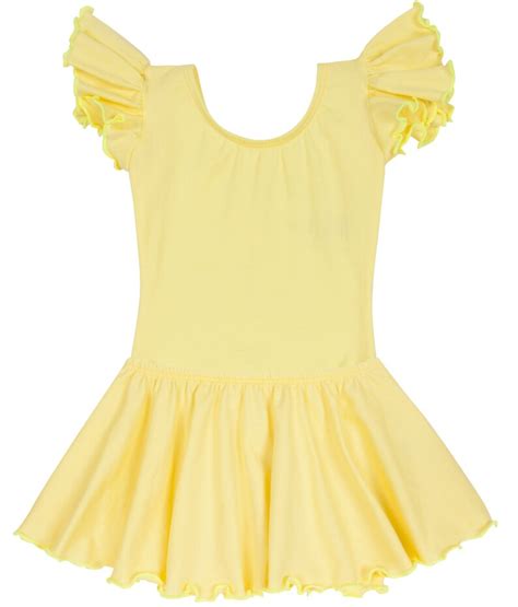 Yellow Leotard For Toddler And Girls Ruffle Flutter Short Etsy