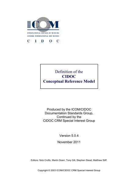 Definition Of The Cidoc Conceptual Reference The Cidoc Crm