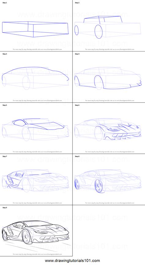 How to draw ford mustang step by step. How to Draw Lamborghini Centenario printable step by step ...