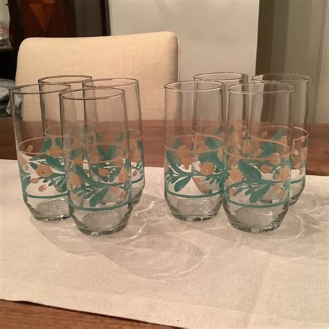 Vintage Dining Vintage Set Of 8 Retro Drinking Glasses A Poshmark