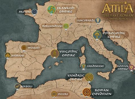 Total War Attila Shows Last Roman Campaign Map Faction Details