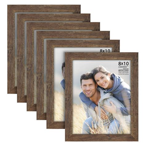 Langdon House 8x10 Rustic Brown Picture Frames Farmhouse Style 6 Pack