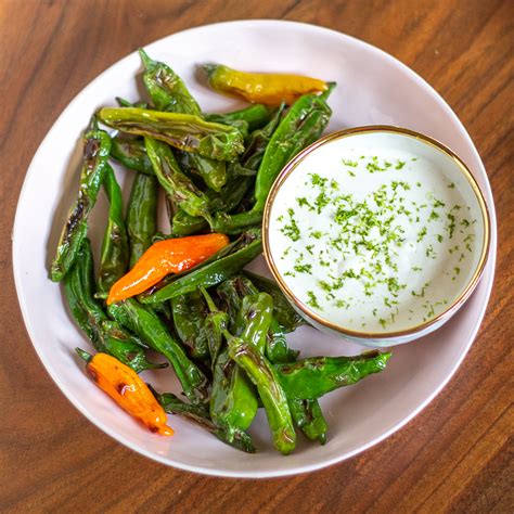 This magic summer sauce is a favorite; Shishito Peppers with a Parmesan Lime Sauce