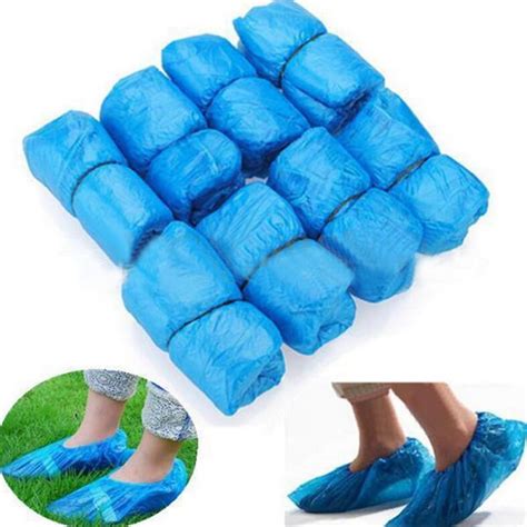100pcs Waterproof Boot Covers Plastic Disposable Shoe Covers Rain Shoe