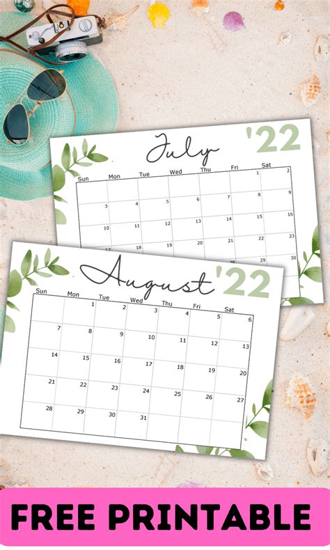 Free Printable July August Calendar To Plan Your Summer In The Playroom