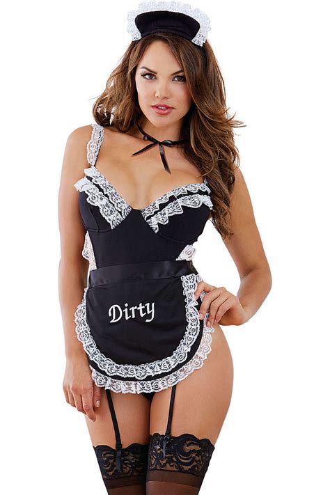 French Maid Fantasy Lingerie Costume By Dreamgirl Foxy Lingerie