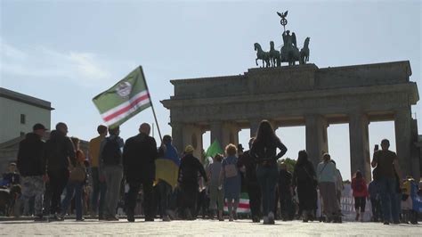 Germany Pro Ukraine Protesters Rally In Berlin Anti War Demo Video