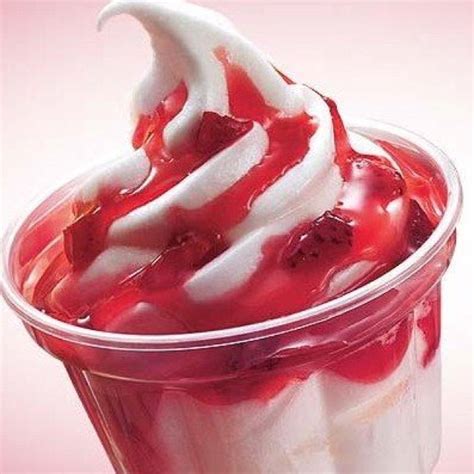 Strawberry Sundae Soft Serve Ice Cream Strawberry Sundae Frozen Treats