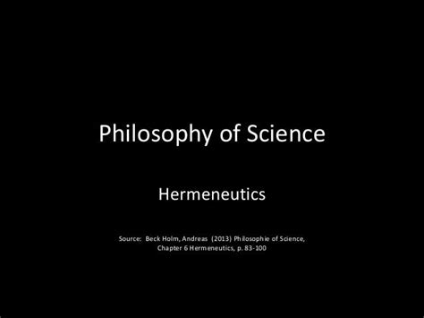 Philosophy Of Science Hermeneutics