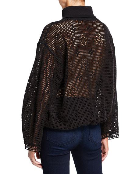 See By Chloe Turtleneck Lace Long Sleeve Top Neiman Marcus