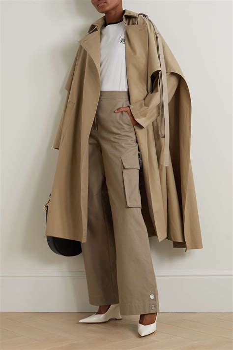 Loewe Cape Effect Cotton Gabardine Trench Coat Net A Porter