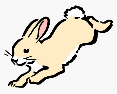 Vector Illustration Of Cartoon Rabbit Hopping Bunny Jumping Clipart