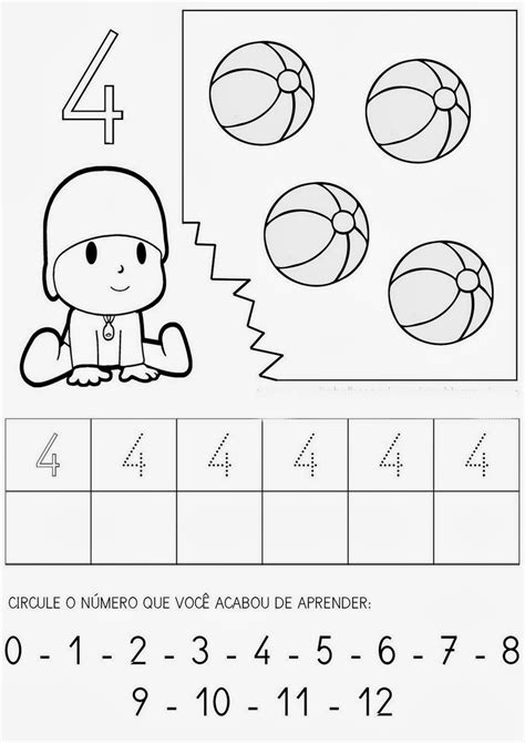 Atividades Numeral 4 Educação Infantil