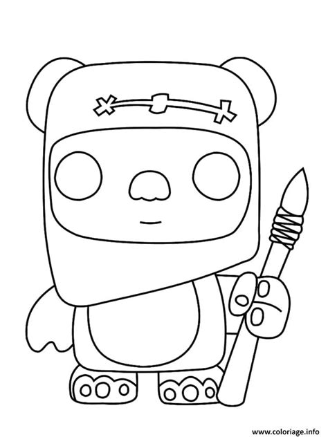 Coloriage Ewok Dessin Star Wars à imprimer