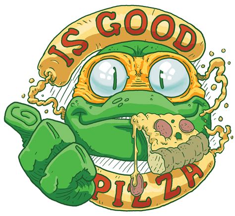 Pizza Turtle Time Mikey Will Eat Anything Sticker By Twee N Toast
