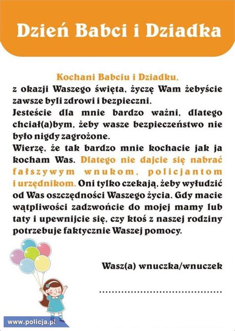 Wesoły obrazek dopełnią serdeczne życzenia dla babci i dziadka. Babciu, dziadku - bądźcie ostrożni - Aktualności - Policja.pl