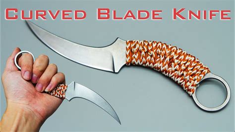 Knife Making Curved Blade Knife With Finger Ring Youtube