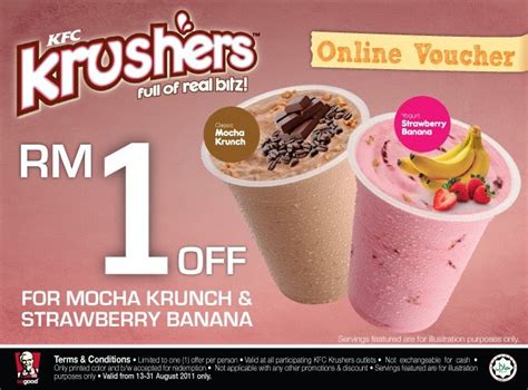 Maybe you would like to learn more about one of these? KFC Online Voucher: RM1 off on Mocha Krunch and Strawberry ...