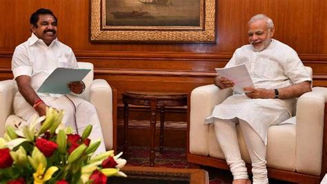 Tamil Nadu Cm Edappadi K Palaniswami Meets Pm Narendra Modi Says