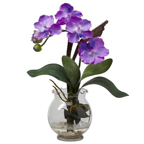 See more ideas about floral arrangements, silk florals, floral. Mini Vanda Orchid with Fluted Vase Silk 1276 Nearly Natural