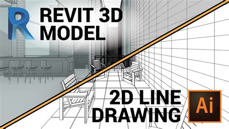 how to convert a 3d revit model to 2d vector line drawing youtube