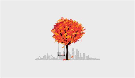 Autumn Tree Minimal Art 4k Hd Artist 4k Wallpapers Images