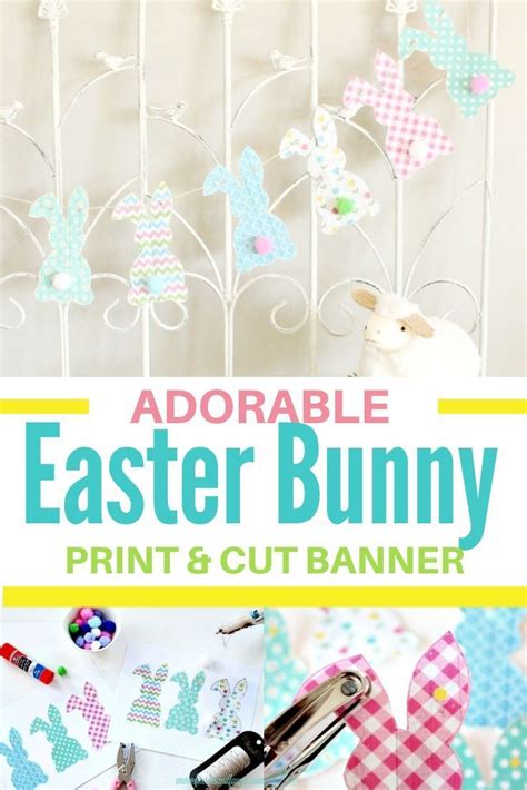 Free Easter Bunny Banner Printable In 2020 Easter Bunny Printables