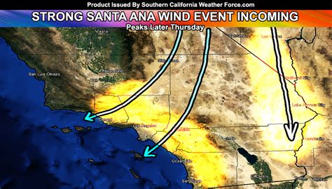 Santa Ana Wind Watch Issued Moderate To Strong Offshore Event Expected