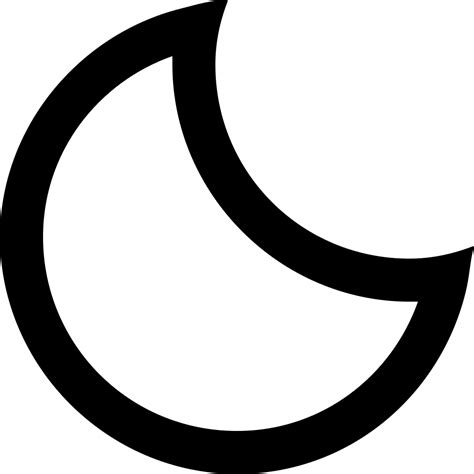 Crescent Moon Phase Outlined Symbol Of Weather Interface Svg Png Icon