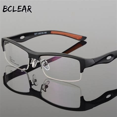 Bclear Mens Eyeglasses Tr90 Half Frame Square Sports 1077 Mens Eyewear Mens Eyeglasses