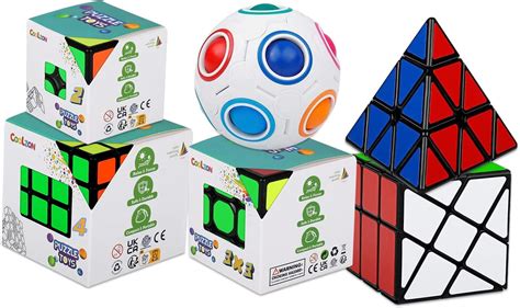 Coolzon Zauberwürfel Set 6 Stück Speed Cube Set 2x2 3x3 4x4 Pyraminx