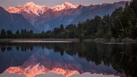 The Southern Alps On The South Island Of New Zealand Snowcapped