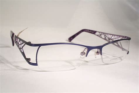 New Prodesign 5123 Womens Purple Lilac Violet Semi Rimless Eyeglass