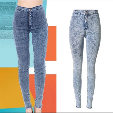 Trendy Jeans Women Vintage High Waist Stretchy Jeans Denim Pencil Pants