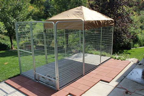 K9 Kennel store Kennel Pro with tile flooring on concrete pad | Kennel ideas outdoor, Dog kennel 