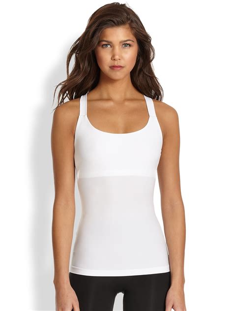 Lyst Spanx Strappy Go Lucky Racerback Tank Top In White